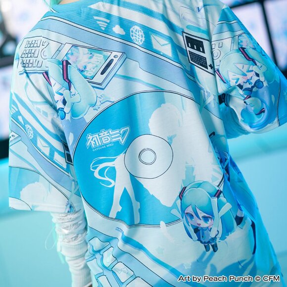 NEW ACDC RAG x Hatsune Miku Forever White Blue Tee - Picture 6 of 8
